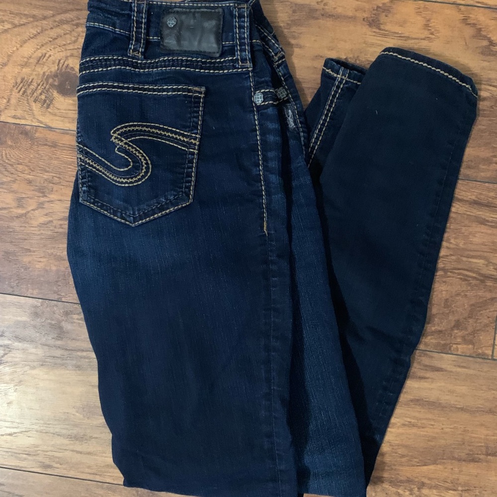 Silver skinny jeans